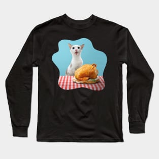 Roast Chicken and Cat Long Sleeve T-Shirt